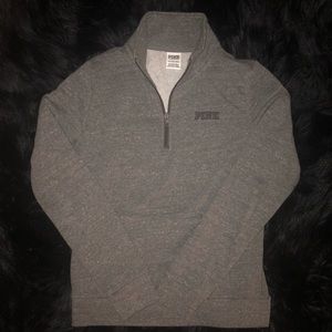 Grey PINK quarter zip